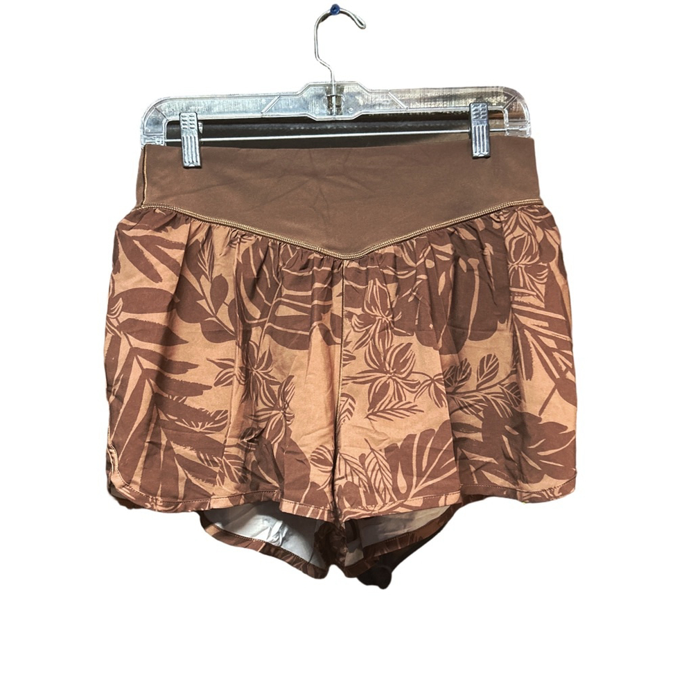 Aerie Women's Floral Shorts Brown Size Large - Picture 2 of 7